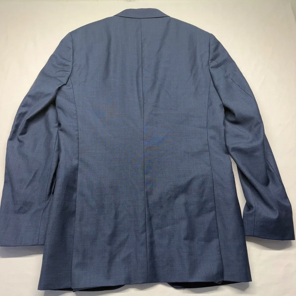 Jos A Bank Traveler Sport Coat 40XL Slim Fit Blue 100% Wool Blazer Extra Long